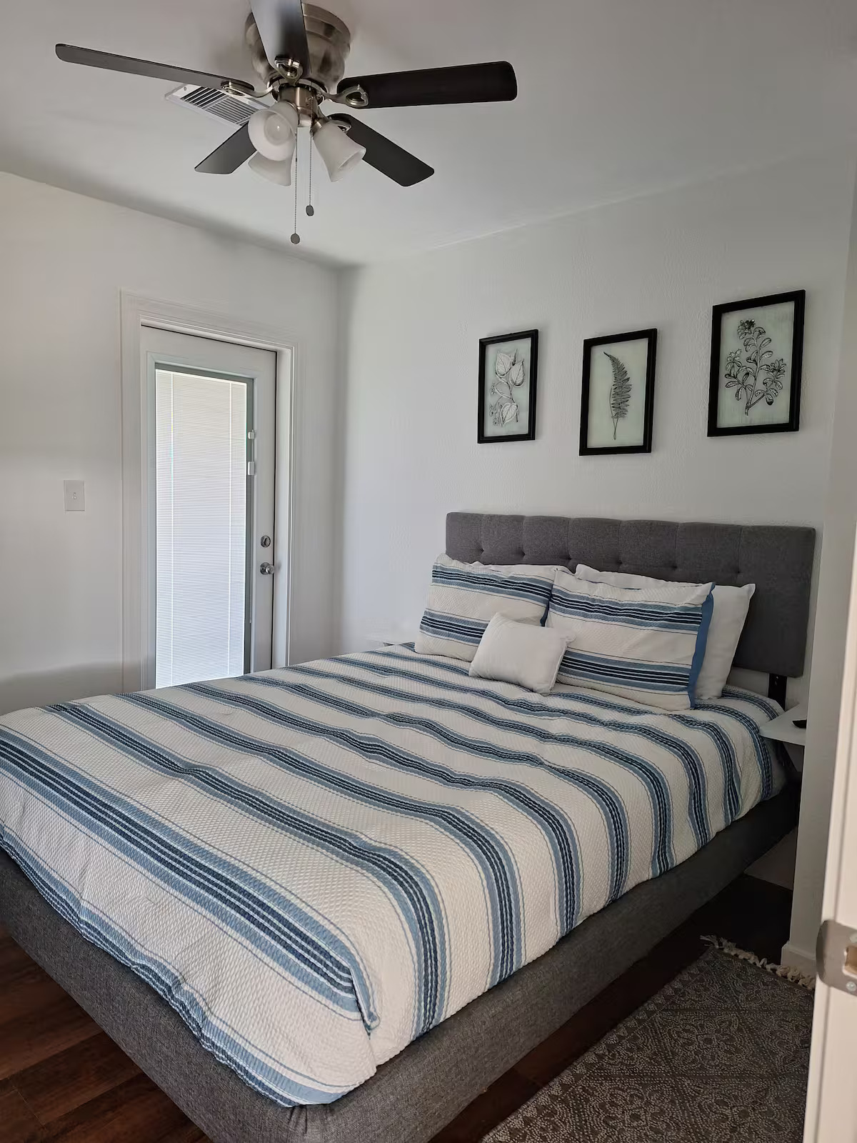 Blue Striped Bedroom